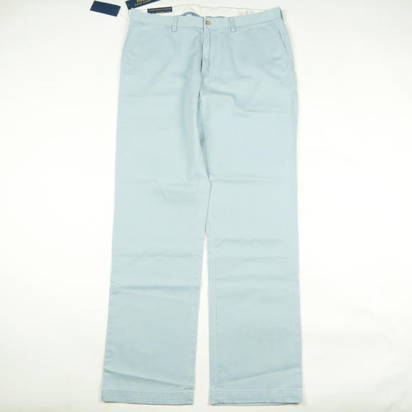 Polo Classic Fit Blue Flat Front Chinos Pants - Picture 2 of 4